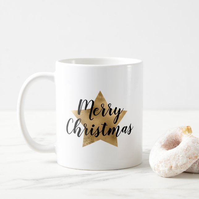 Den moderna juljulen i Guld Kaffemugg (Med munk)