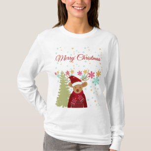 Den moderna juljulen i Julgran Snowflake T Shirt