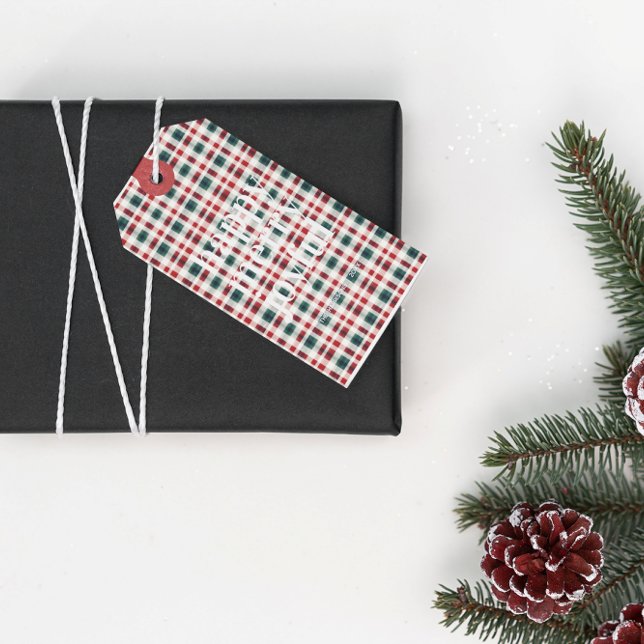 Den moderna juljulhelgen | Lycklig Merry Glatt Presentetikett (Skapare uppladdad)