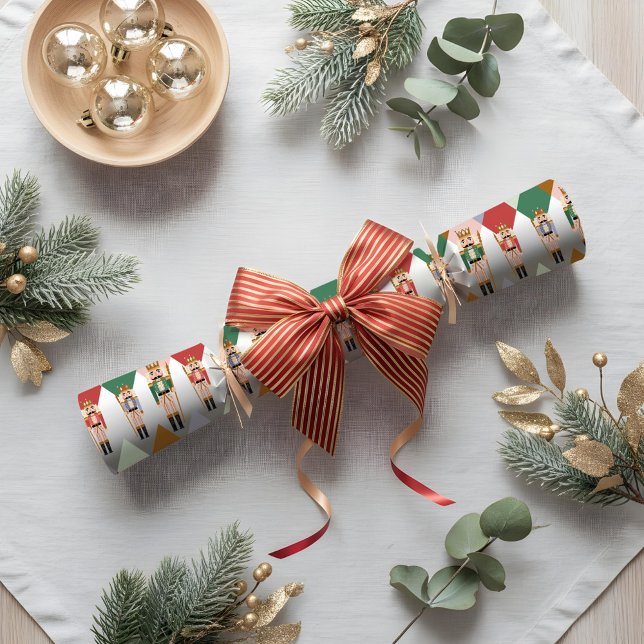 Den moderna julklackaren Argyle Diamond Mönster Presentpapper (Modern Christmas Nutcracker Argyle Diamond Pattern Wrapping Paper)