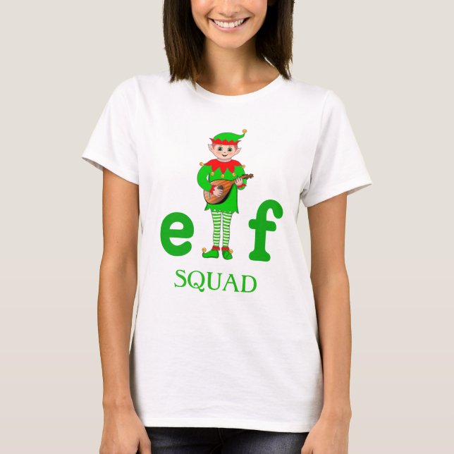Den moderna julmusiken Elf Squad T-Shirt (Framsida)