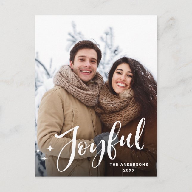 Den moderna julpHOTO Hälsning Helgdag Pos Vykort (Framsida)