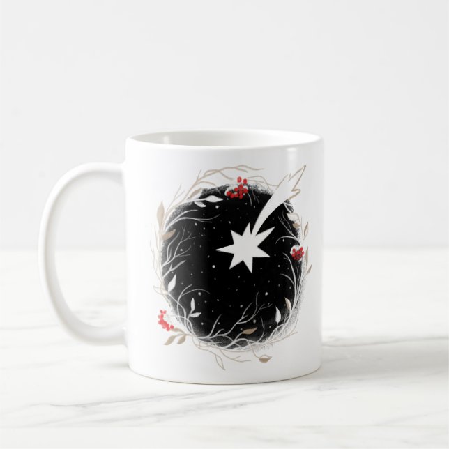 Den moderna julstjärnan Berries-krans Kaffemugg (Vänster)