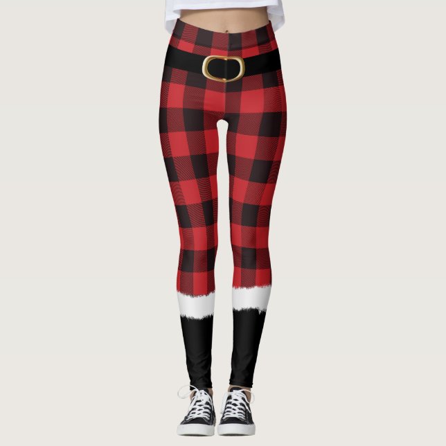 Den moderna jultomten Costume Cute Funny jul Le Leggings (Framsida)
