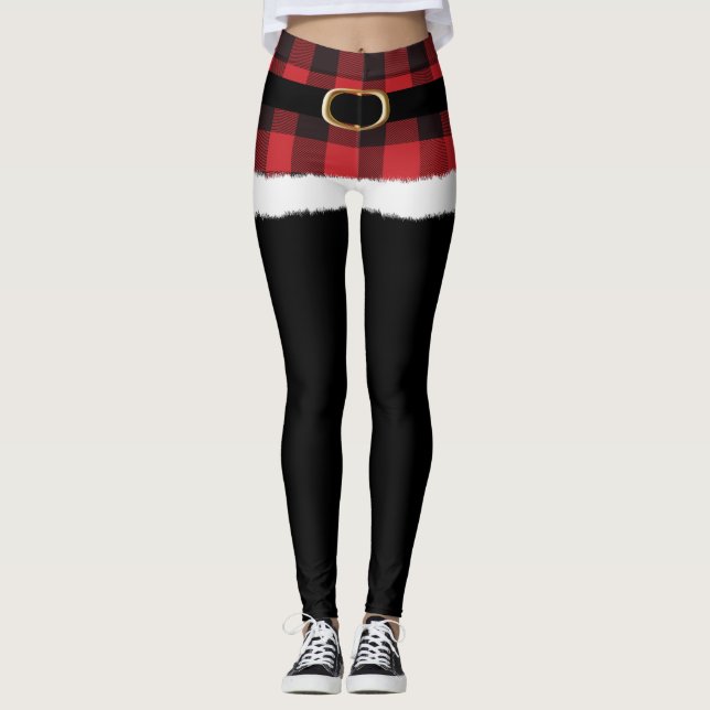 Den moderna jultomten Costume Cute Funny jul Leggings (Framsida)
