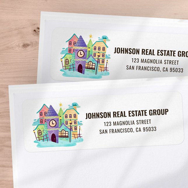 Den moderna jultomten Ville Helgdag jul Returadress Etikett (Skapare uppladdad)