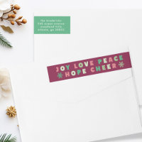 Den moderna jultypografin Joy Kärlek Peace Hope