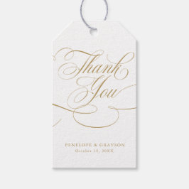 Den moderna kalligrafitidslinjen guld och vita brö presentetikett