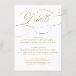 Den moderna kalligrafitidslinjen guld och vita brö tilläggskort