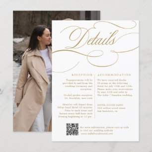 Den moderna kalligrafitidslinjen guld och vita brö tilläggskort