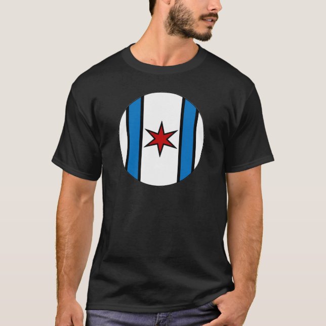 Den moderna kaptenen Chicago skyddar Tee Shirt (Framsida)