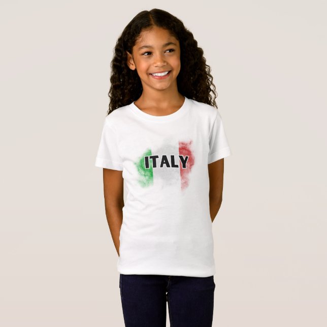 Den moderna Kärlek-Italien-Flagga Rom Souvenir T Shirt (Hel framsida)