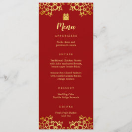 Den moderna kinesiska blommigten bröllop meny