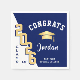 Den moderna klassen 2024 Golden Blue-Studentfesten Pappersservett