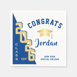 Den moderna klassen 2024 Golden Blue-Studentfesten Pappersservett