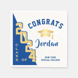 Den moderna klassen 2024 Golden Blue-Studentfesten Pappersservett