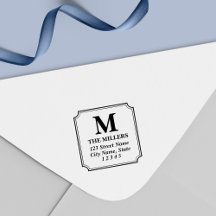 Den moderna klassiska familjen Namn Monogram Adres