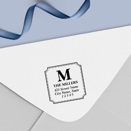 Den moderna klassiska familjen Namn Monogram Adres Självfärgande Stämpel