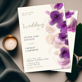 Den moderna klassiska Lilan Orchids Wandan Guld Br Inbjudningar