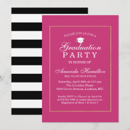 Den moderna klassiska rosan guld Ram Studenten Inbjudningar