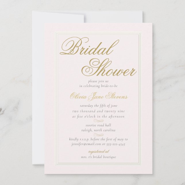 Den moderna klassiska tredubbla  Möhippan Ram Inbjudningar (Framsida)