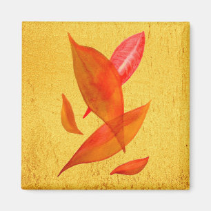 Den moderna konsten från Golden Orange hösten Fall Magnet