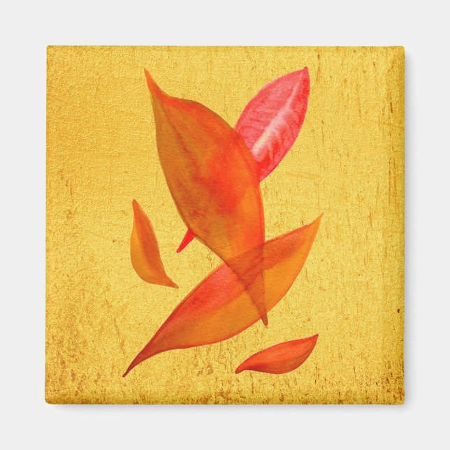 Den moderna konsten från Golden Orange hösten Fall Magnet (Framsidan)