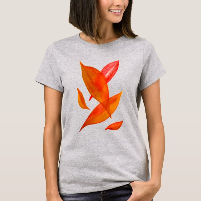 Den moderna konsten från Golden Orange hösten Fall T Shirt (Framsida)