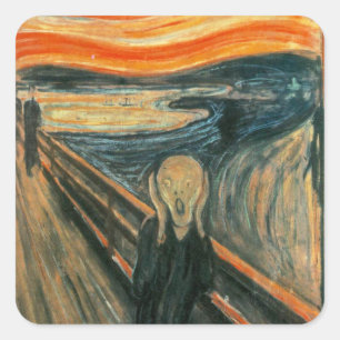 Den moderna konsten Skräm Edvard Munch Fyrkantigt Klistermärke