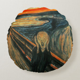 Den moderna konsten Skräm Edvard Munch Rund Kudde