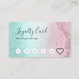 Den moderna konstnären ro guld glitter och myntver lojalitetskort