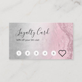 Den moderna konstnären ro guld glitter & silver lojalitetskort