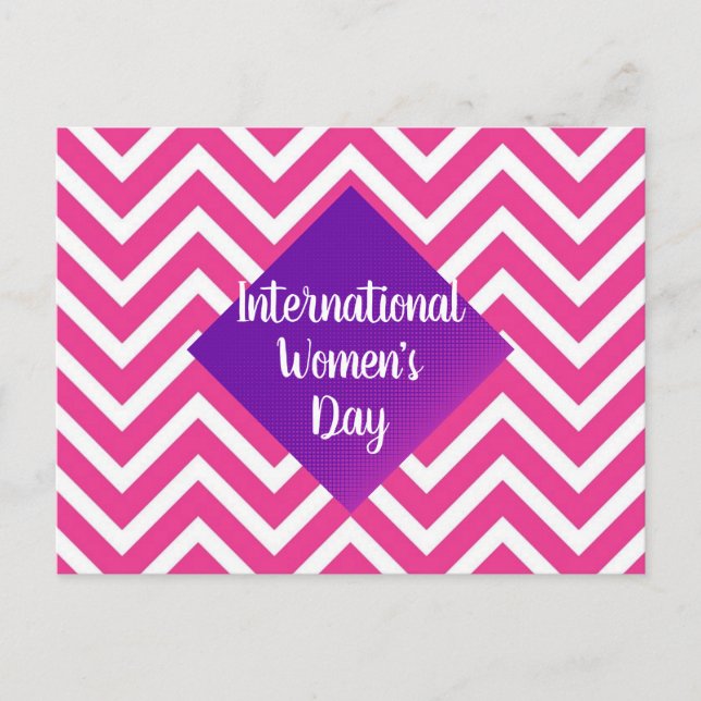 Den moderna kvinnodagen i Rosa Internationell Vykort (Framsida)