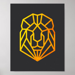 den moderna lejona konsten guld i abstrakt av djur poster