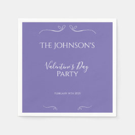 Den moderna Lila Valentines day Firande Party Pappersservett