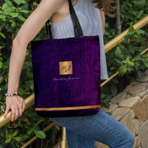 Den moderna lilan i Luxury elegant guld monogramme Tygkasse