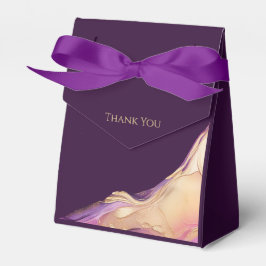 Den moderna Lilan och Guld Abstrakt Bröllop Presentaskar