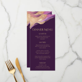 Den moderna Lilan och Guld Bröllop Middag och Pub Meny