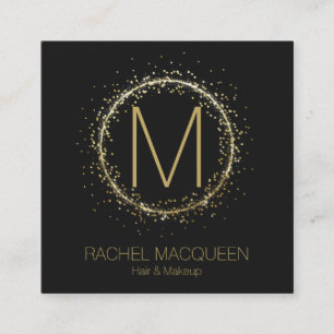 Den moderna Logotypen Guld Glitter Confetti Monogr Fyrkantigt Visitkort