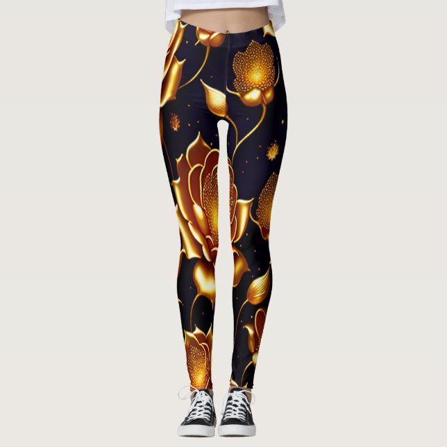 Den moderna lyxsamlingen Big Guld Ro Leggings (Framsida)