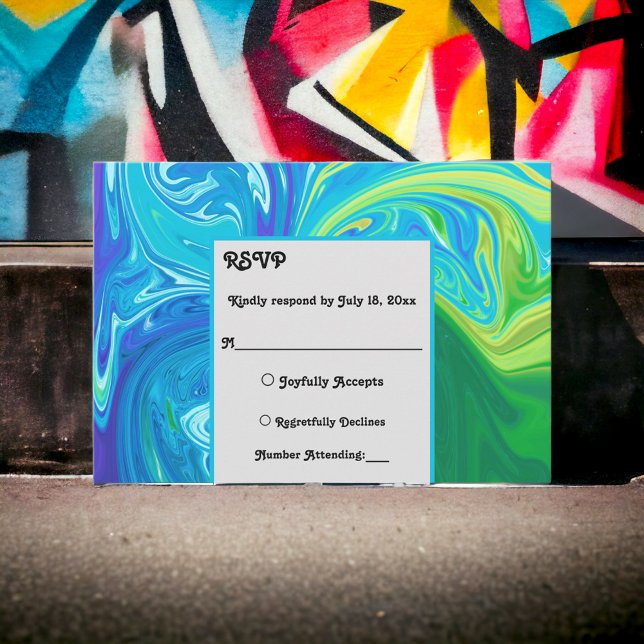 Den moderna marinblå Grönten Vinkara Abstrakten Ar OSA Kort (Skapare uppladdad)