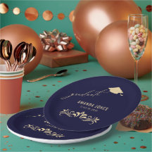 Den moderna marinblå Guld-grad Cap Studenten