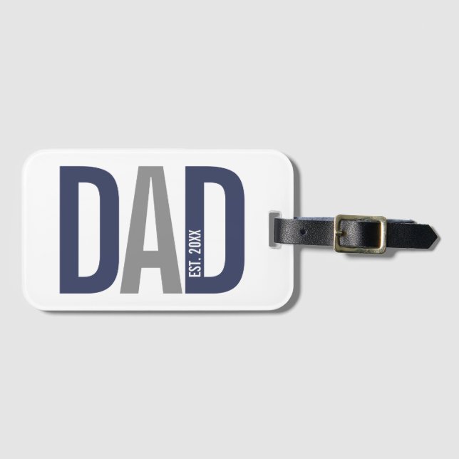 Den moderna marinblåa Personligen Pappa, etablerad Bagagebricka (Framsida horisontal)