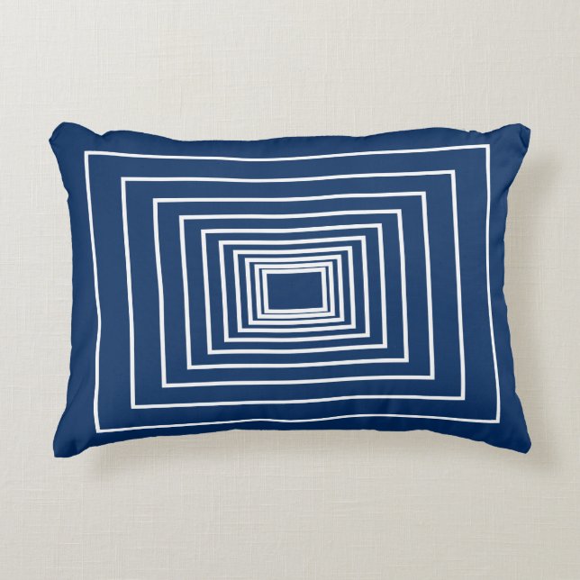 Den moderna marinblåvita kuporna mönster minimalis prydnadskudde (Framsidan)