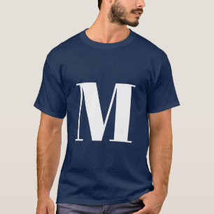 Den moderna marinens blå Brev-monogram - Snyggt T Shirt