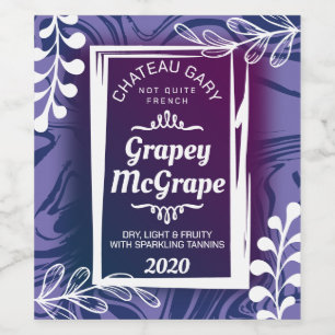 Den moderna marmor anpassningsbar färg personlig vinflaska etikett