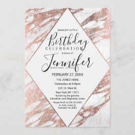 Den moderna marmordagen ro Guld Inbjudningar