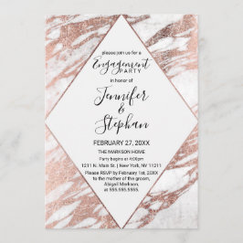 Den moderna marmorerade Förlovningen Ro Guld Inbjudningar