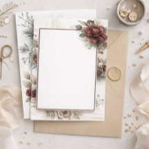 Den moderna maronens Blommigt Blank Bröllop