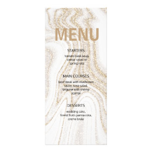 Den moderna menyn Marble och guld glitter i bröllo Reklamkort